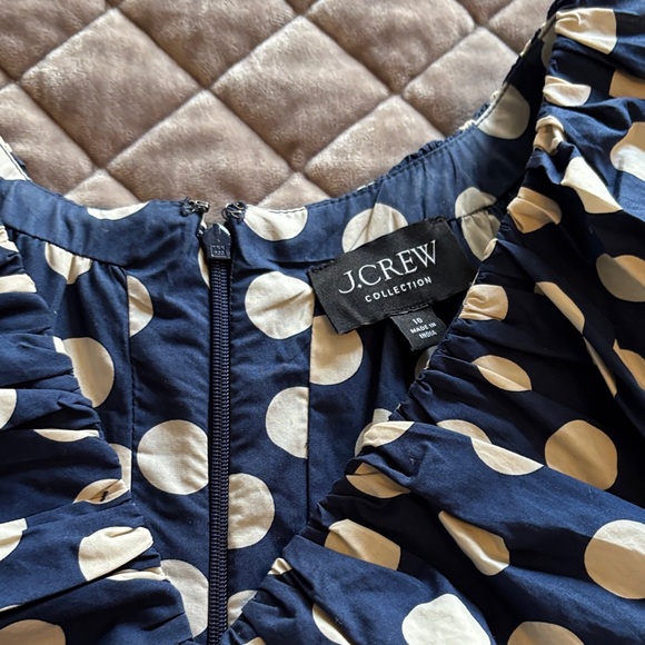 J. Crew Navy and White Polka Dot Dress - Picture 4 of 9